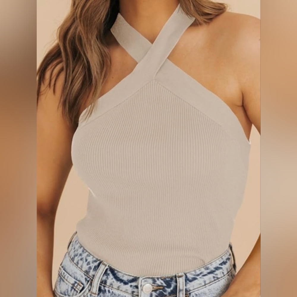 Criss Cross Halter Tank TOP (M)